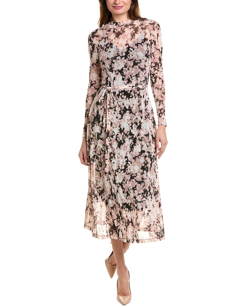 Anne Klein womens Mock Neck Mesh Maxi Dress, l, Pink